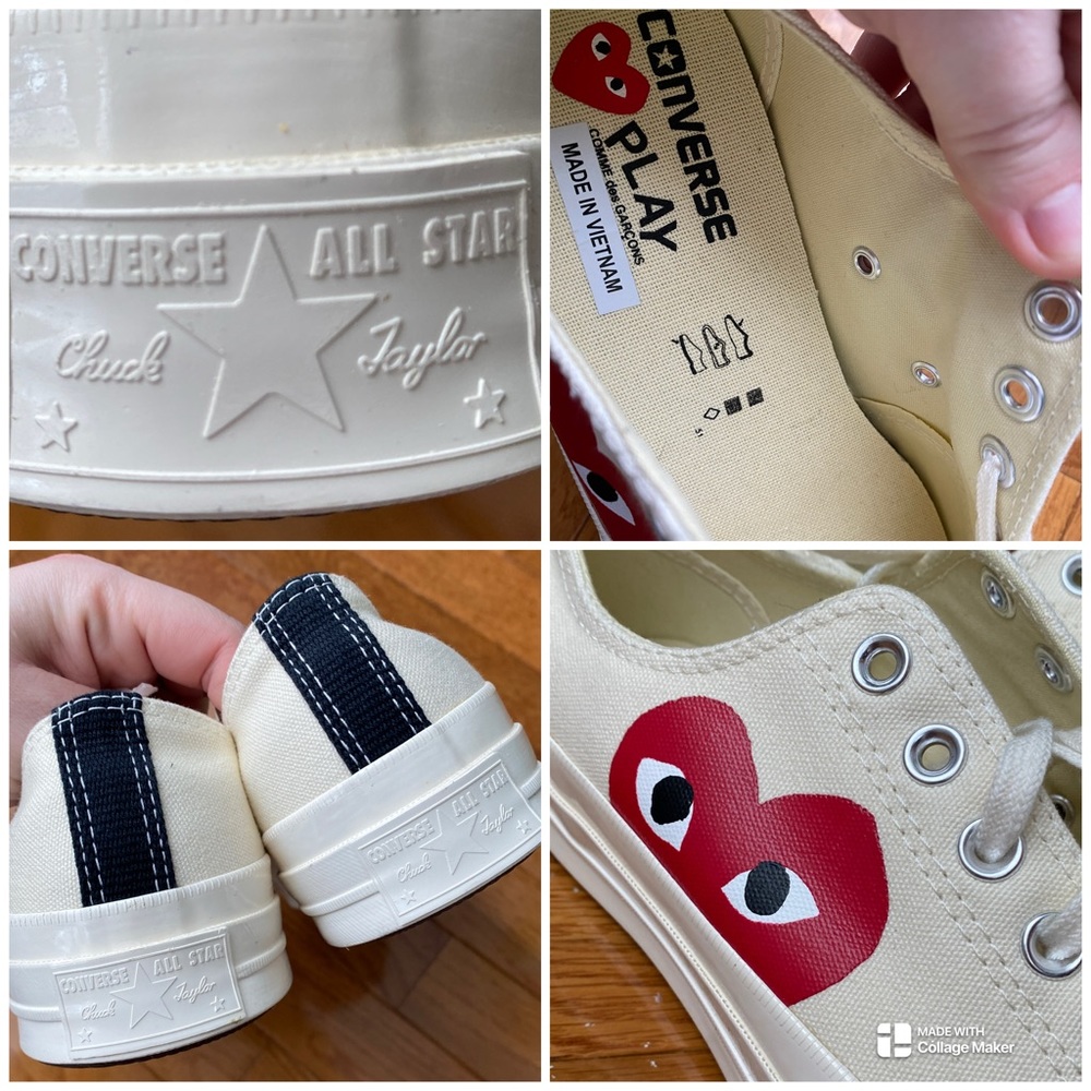 Comme des Garçons Off-White Converse Low Top Sneakers Men Size 9 (oversized) - Picture 7 of 15